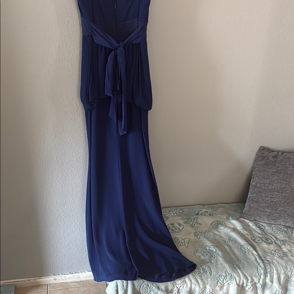 BCBGMaxAzria Blue ruella 💯 silk for Weddings prom formal occasion - Picture 6 of 13